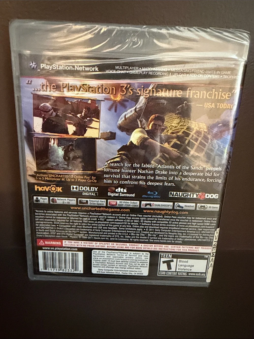 New in Sealed Pkg.-Uncharted 3: Drake’s Deception for PlayStation-PS3